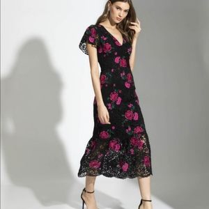 Shoshanna Audette Lace Floral Midi Dress Size 10